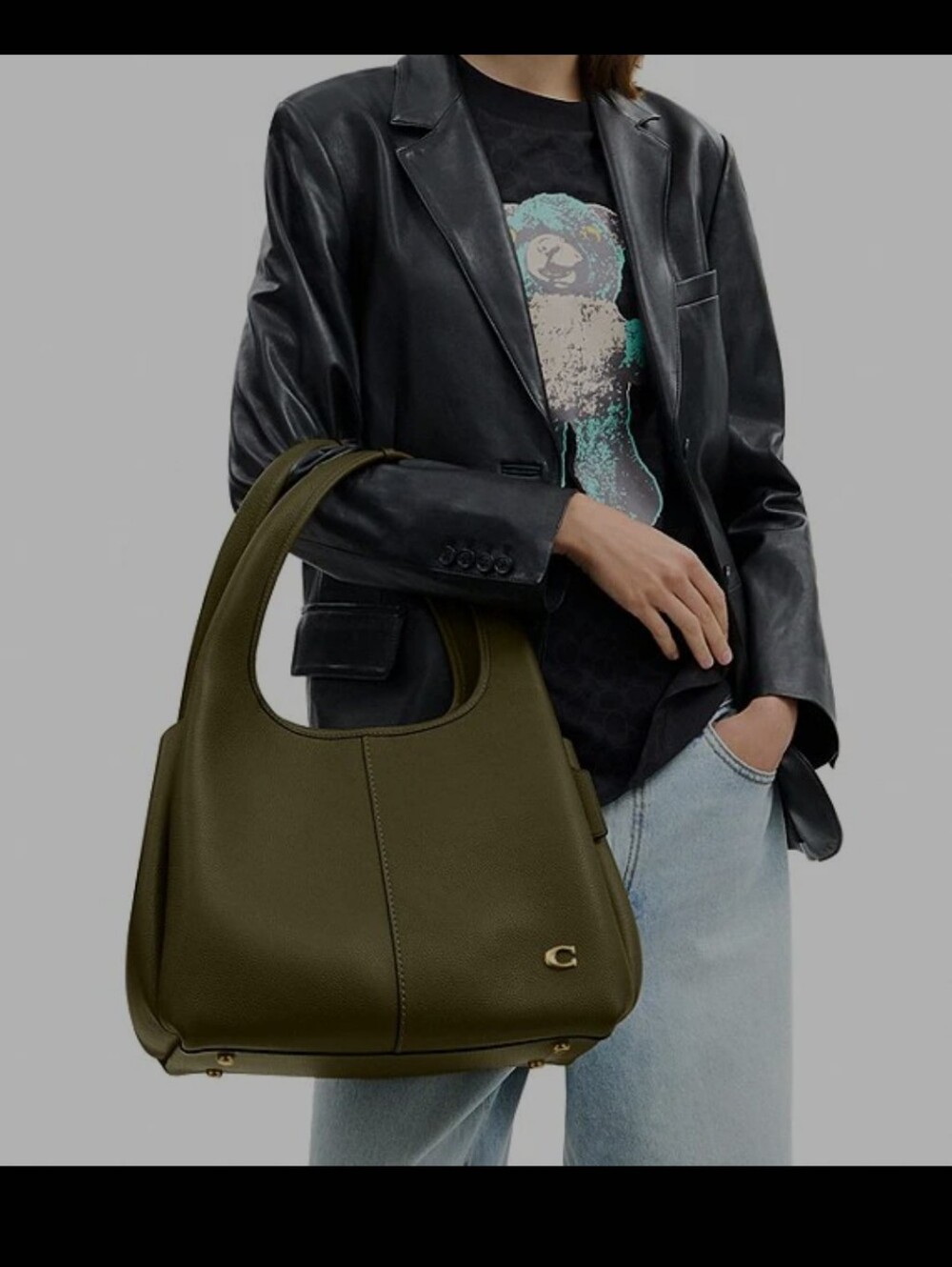 NWT Coach Lana MUTED OLIVE Shoulder Bag Large Size
